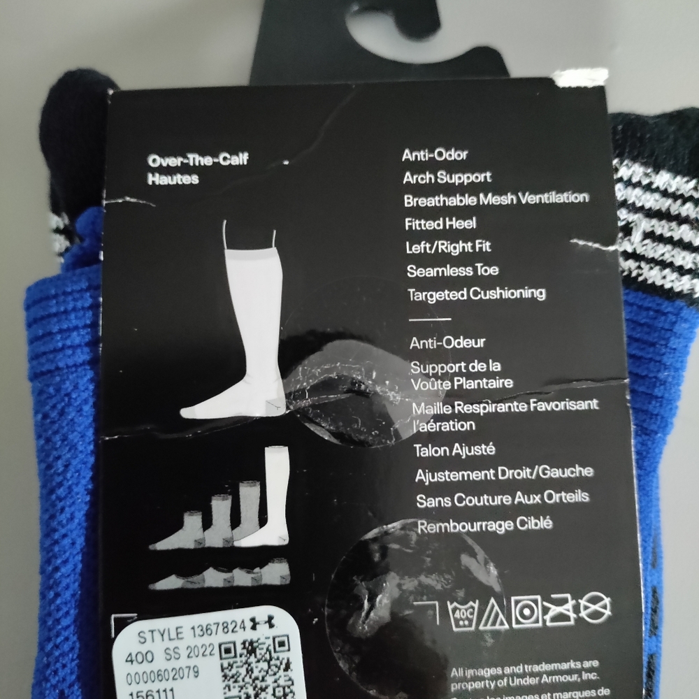 Under Armour OTC soccer Over the calf performance sport athletic sock blue Med - Picture 9 of 12